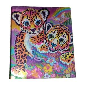 Rare Vintage Lisa Frank Vintage 3 Ring Binder Notebook Two Tiger Cubs (Creasing)